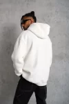 3 İplik Kapşonlu Sweatshirt Hoodie – Beyaz