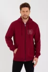 Unisex Tam Fermuarlı Kapşonlu Özel Tasarım SweatShirt – Bordo