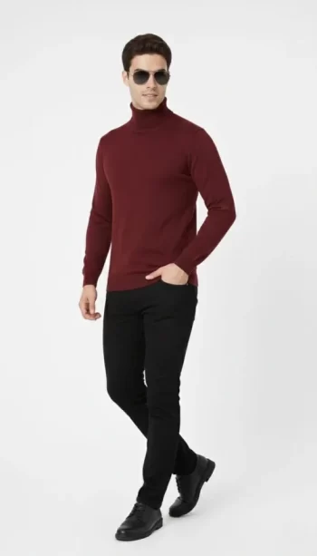 Uzun Kollu Rahat Regular Kalıp - Bordo