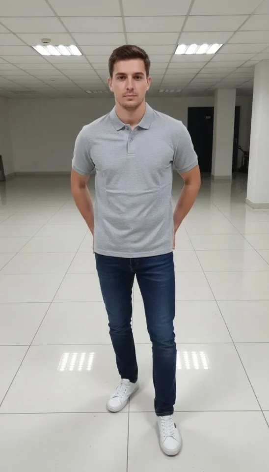 Erkek Pike Kumaş Düğmeli Yaka Regular Fit Günlük Kısa Kol Tişört T-shirt - Gri Erkek Pike Kumaş Düğmeli Yaka Regular Fit Günlük Kısa Kol Tişört T-shirt - Gri