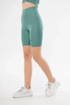 Yüksek Bel Biker Sporcu Şort – Mint Yeşil