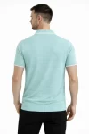 Erkek Triko Kumaş Yakalı Düğmesiz Açık Yaka Fitilli Kısa Kollu Regular Fit Tişört T-shirt – Mint Yeşili