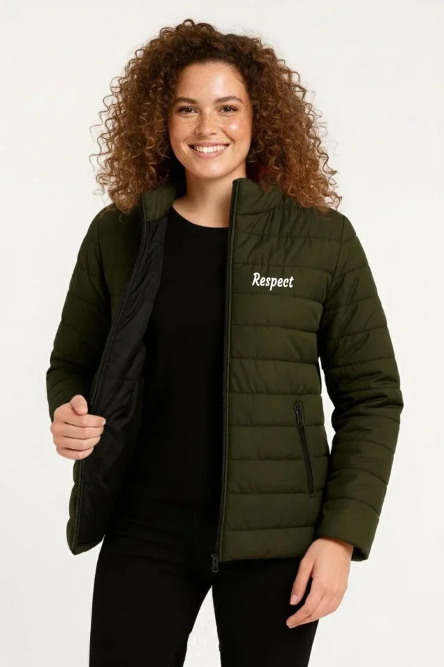 Mikro Su İtici Kapitone Baskılı Astarlı Fermuarlı Bomber Mont - Haki Mikro Su İtici Kapitone Baskılı Astarlı Fermuarlı Bomber Mont - Haki