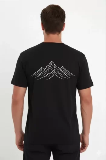 Erkek Nihilist Penguen Özel Tasarım Oversize Bisiklet Yaka Tişört - Siyah