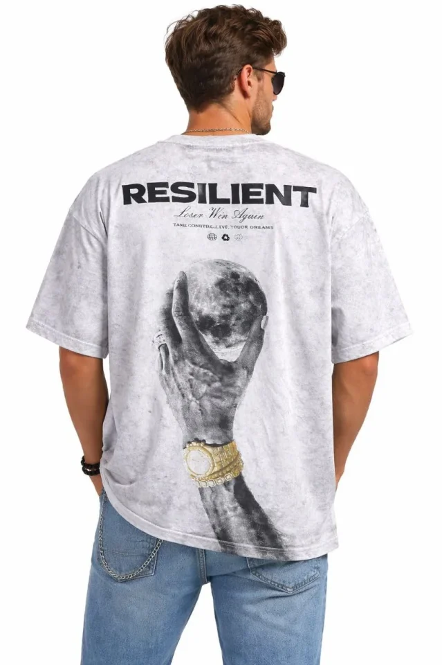 Erkek Asit Yıkamalı Oversize Tişört ön Ve Arkası Baskılı %100 Pamuk Street Style T-Shirt - Beyaz Erkek Asit Yıkamalı Oversize Tişört ön Ve Arkası Baskılı %100 Pamuk Street Style T-Shirt - Beyaz