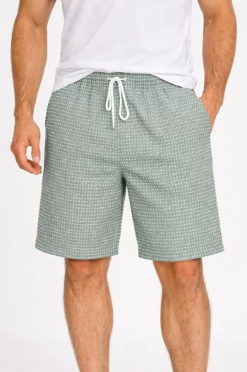 Erkek Pötikareli Şort – Beli Lastikli Bağcıklı