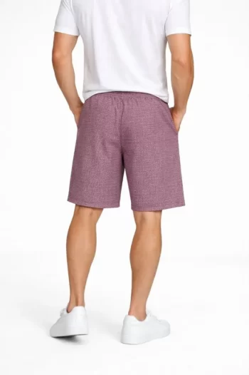 Erkek Pötikareli Şort – Beli Lastikli Bağcıklı