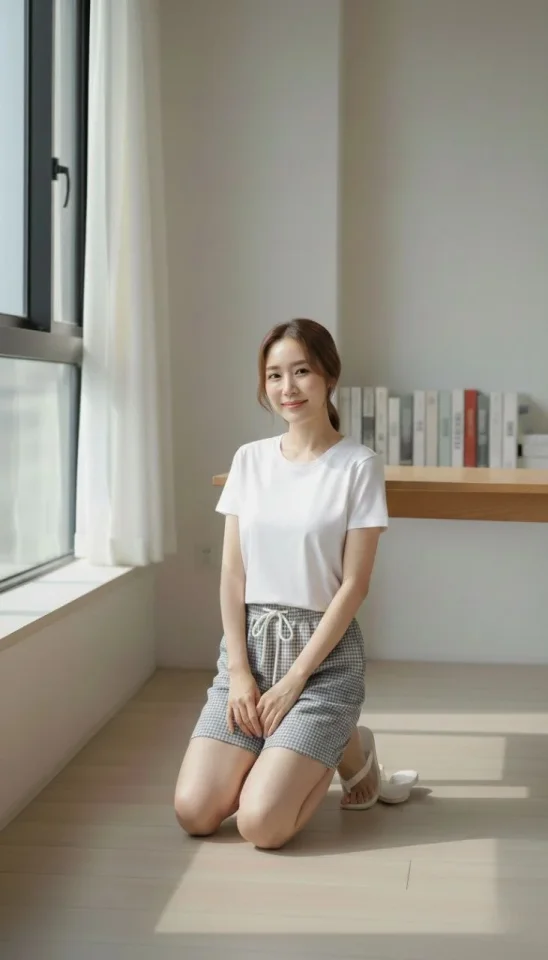 Pötikareli Şort – Beli Lastikli Bağcıklı Pötikareli Şort – Beli Lastikli Bağcıklı