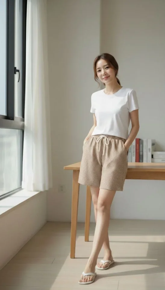 Rahat Kesim Günlük Yazlık Şort - Bej Rahat Kesim Günlük Yazlık Şort - Bej