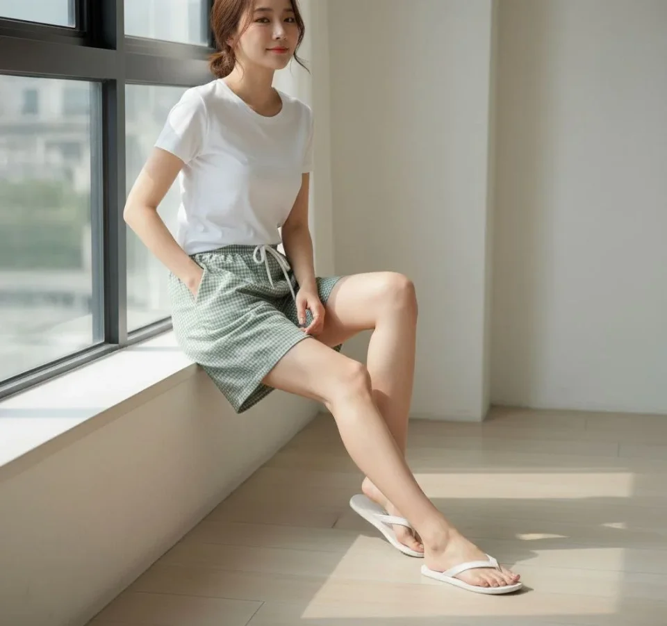 Pötikareli Şort – Beli Lastikli Bağcıklı Pötikareli Şort – Beli Lastikli Bağcıklı