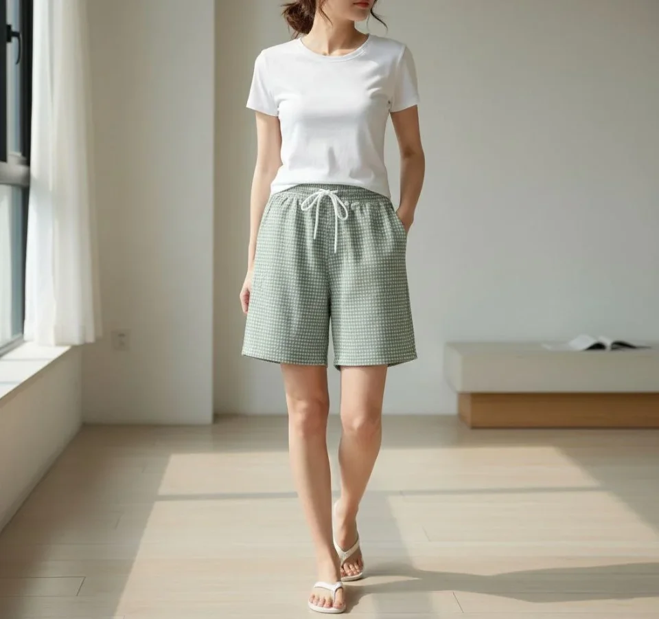 Rahat Kesim Günlük Yazlık Şort - Mint Yeşili Rahat Kesim Günlük Yazlık Şort - Mint Yeşili