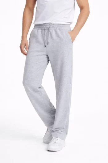 Erkek Düz Paça Beli Lastikli İpli Günlük Spor Eşofman Altı Rahat Fit - Gri
