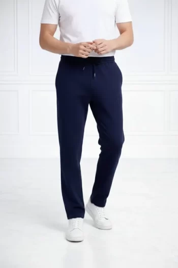 Erkek Düz Paça Beli Lastikli İpli Günlük Spor Eşofman Altı Rahat Fit - Lacivert