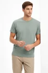 Erkek Bisiklet Yaka Tişört Regular Kalıp Basic Pamuklu Günlük Kullanım T-shirt – Mint Yeşili