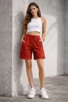 Dokuma Otoban Şort Beli Lastikli Bağcıklı