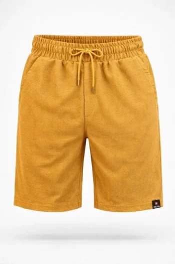 Erkek Otoban Dokuma Şort Beli Lastikli Bağcıklı
