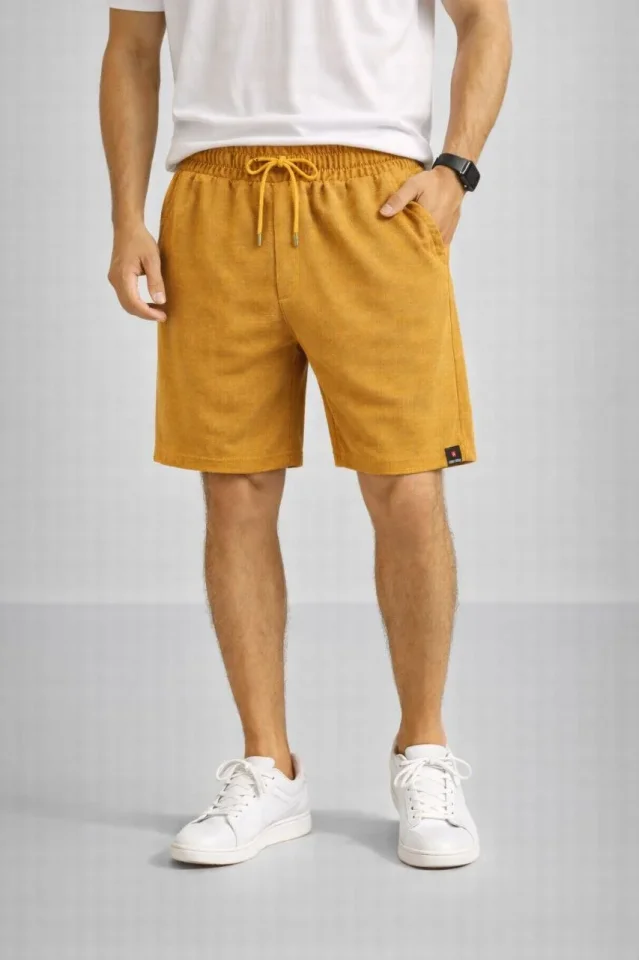 Rahat Kesim Günlük Yazlık Şort - Hardal Rahat Kesim Günlük Yazlık Şort - Hardal