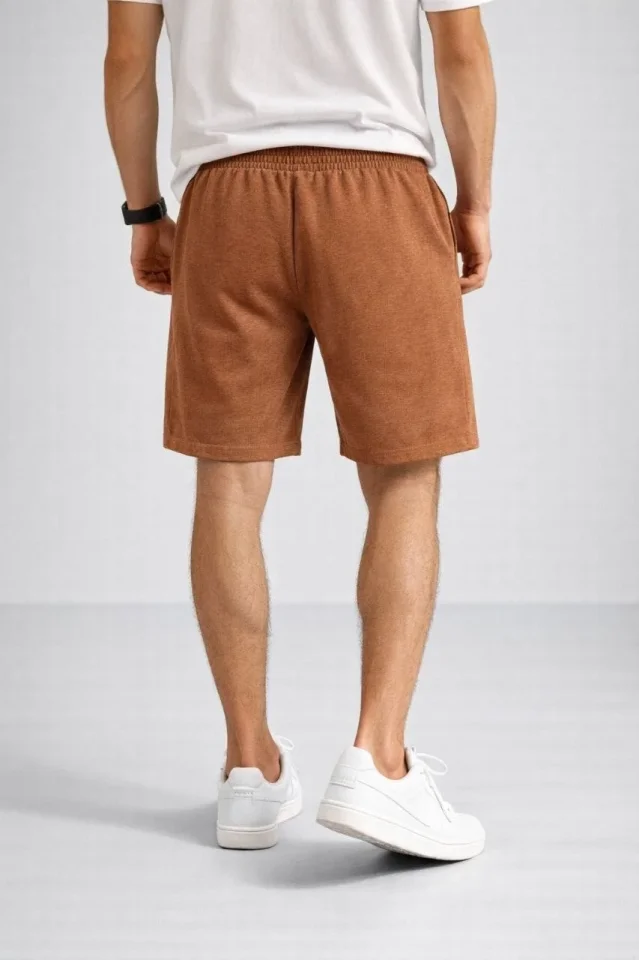 Rahat Kesim Günlük Yazlık Şort - Kahverengi Rahat Kesim Günlük Yazlık Şort - Kahverengi