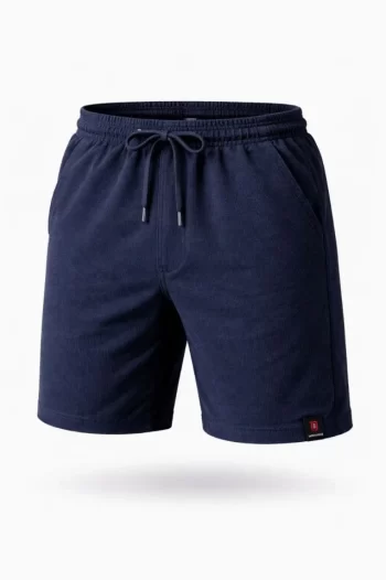 Erkek Otoban Dokuma Şort Beli Lastikli Bağcıklı