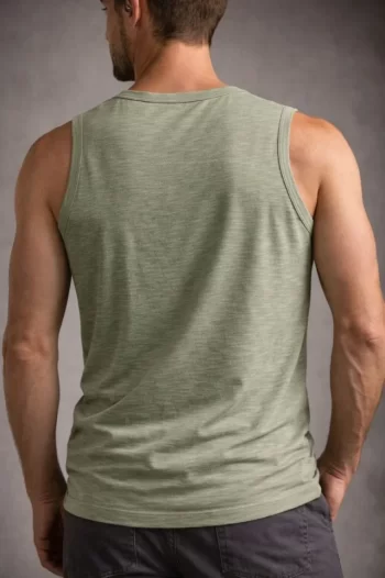 Erkek Flamlı Kumaş Sıfır Kolsuz Atlet Basic Spor Üst