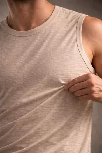 Erkek Flamlı Kumaş Sıfır Kolsuz Atlet Basic Spor Üst