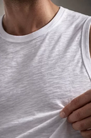 Erkek Flamlı Kumaş Sıfır Kolsuz Atlet Basic Spor Üst