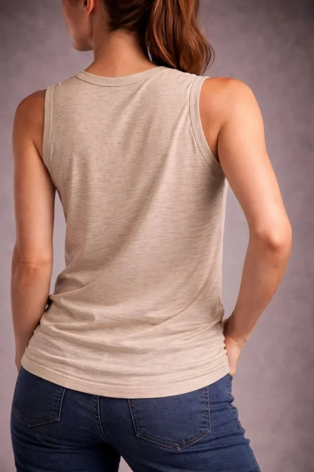 Flamlı Kumaş Sıfır Kolsuz Atlet Basic Spor Üst Flamlı Kumaş Sıfır Kolsuz Atlet Basic Spor Üst