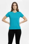 T-Shirt Bisiklet Yaka Slim Fit Likralı Tişört Günlük Basic Body – Turkuvaz