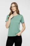T-Shirt Bisiklet Yaka Slim Fit Likralı Tişört Günlük Basic Body – Mint Yeşili