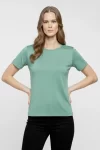 T-Shirt Bisiklet Yaka Slim Fit Likralı Tişört Günlük Basic Body – Mint Yeşili