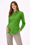 Uzun Kollu Gömlek Düğmeli Klasik Yaka Günlük Ve Ofis Şıklığına Uygun – Yeşil