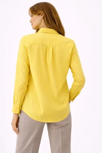 Uzun Kollu Gömlek Düğmeli Klasik Yaka Günlük Ve Ofis Şıklığına Uygun - Sarı