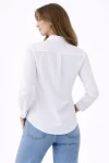 Uzun Kollu Gömlek Düğmeli Klasik Yaka Günlük Ve Ofis Şıklığına Uygun – Beyaz