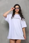 Baskılı T-Shirt Kısa Kol Bisiklet Yaka Regular Rahat Kalıp Günlük Tişört – Beyaz