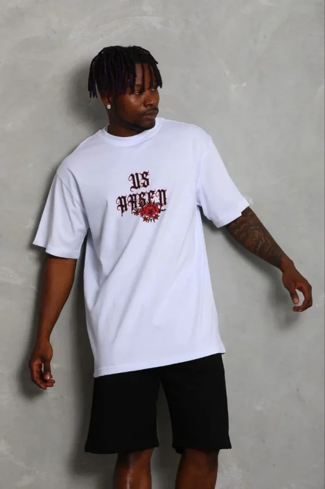 Erkek Baskılı T-Shirt Kısa Kol Bisiklet Yaka Regular Fit Rahat Kalıp Günlük Tişört - Beyaz Erkek Baskılı T-Shirt Kısa Kol Bisiklet Yaka Regular Fit Rahat Kalıp Günlük Tişört - Beyaz