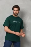 Erkek Baskılı T-Shirt Kısa Kol Bisiklet Yaka Regular Fit Rahat Kalıp Günlük Tişört – Çağla Yeşili