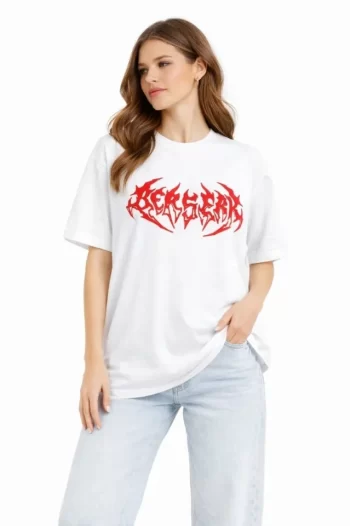 Baskılı T-Shirt Yazlık Kısa Kol Bisiklet Yaka Rahat Kalıp Tişört - Beyaz