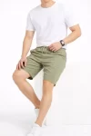 Erkek Keten Kumaş Cepli Rahat Kesim Bel Lastikli Şort – Mint Yeşili