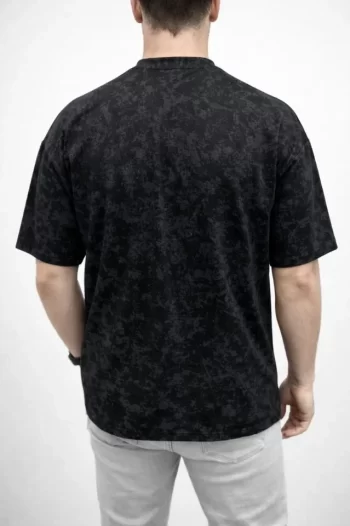 Erkek Premium Tişört OSY Yumuşak Dokulu Yıkamalı Oversize T-Shirt - Siyah