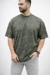 Erkek Premium Tişört OSY Yumuşak Dokulu Yıkamalı Oversize T-Shirt – Haki
