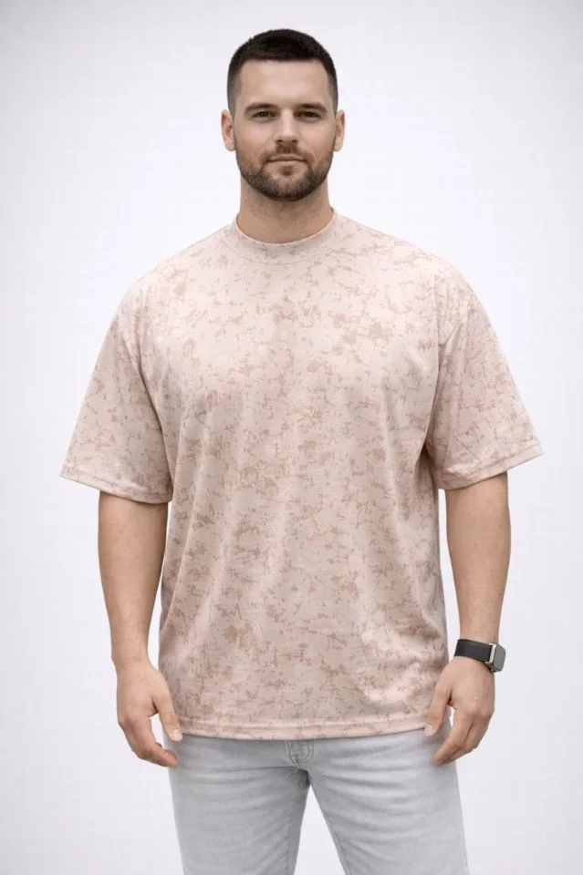 Erkek Premium Tişört OSY Yumuşak Dokulu Yıkamalı Oversize T-Shirt - Bej Erkek Premium Tişört OSY Yumuşak Dokulu Yıkamalı Oversize T-Shirt - Bej