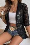 Kadın Kısa Kollu önü Açık Dantelli Ceket