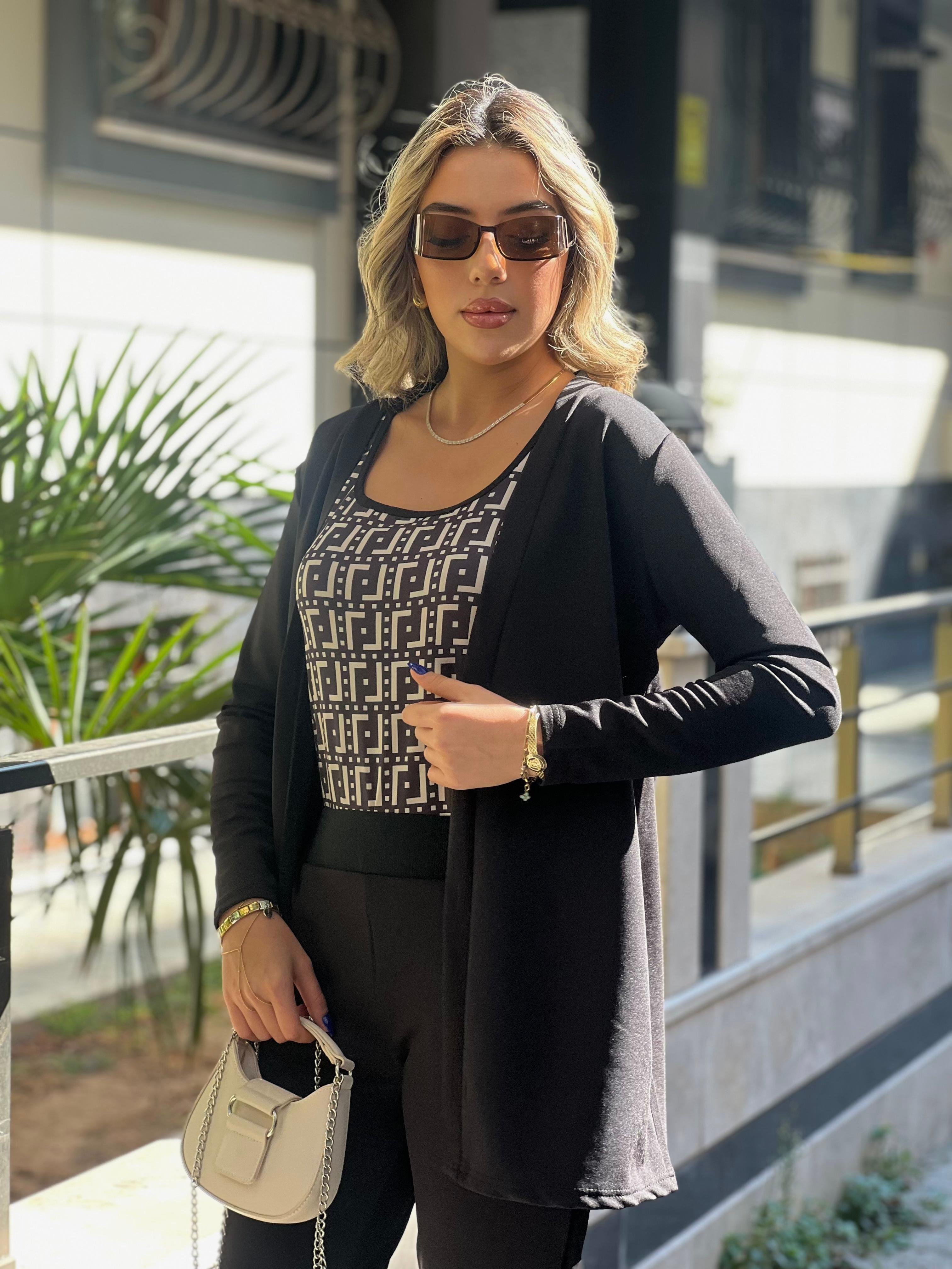 Kadın Uzun Kollukrep üçlü Takım Kadın Uzun Kollukrep üçlü Takım