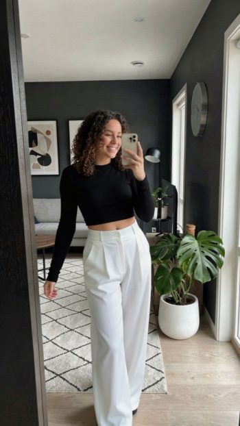 Kadın Yüksek Bel Pileli Palazzo Pantolon