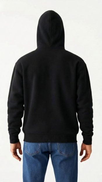 Samuray Ninja Çift Kapüşonlu ZIP Fermuarlı Kanguru Cepli Tam Fermuarlı Hoodie Sweatshirt - Siyah