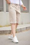 Erkek Beli Bağcıklı Ve Düğmeli Bezayağı Kumaş şort