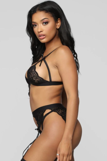 Siyah Dantelli Jartiyer Takımı TM1274