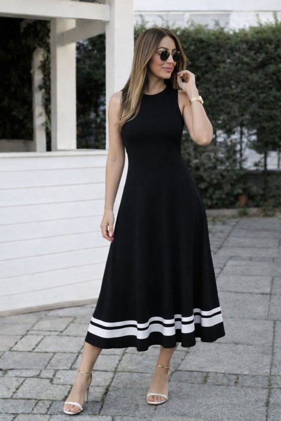 Kadın Askılı Yuvarlak Yakalı Etek Ucu şerit Detaylı Uzun Viskon Elbise Kadın Askılı Yuvarlak Yakalı Etek Ucu şerit Detaylı Uzun Viskon Elbise