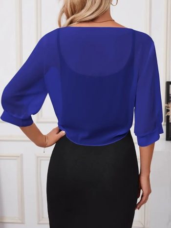 Kadın Truvakar Kol önden Bağlamalı Kısa şifon Bolero Ceket