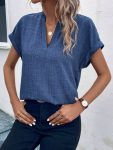 Kadın Kısa Kollu Hakim Yaka Sofya Bluz